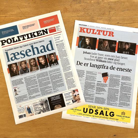 Forsiden af avisen Politiken 24. januar med ordet "Læsehad".
