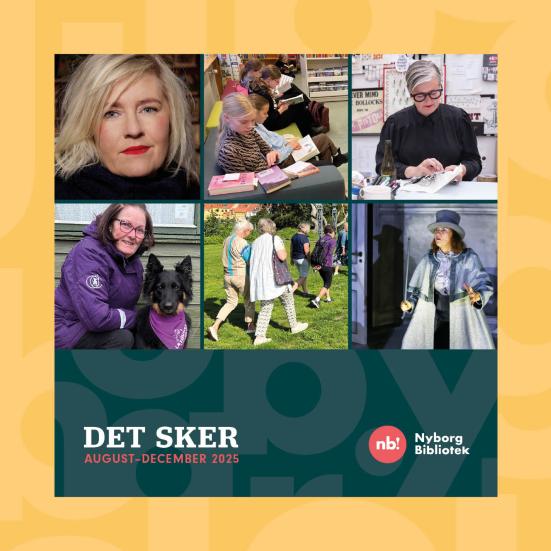 Forsiden til efterårsprogrammet på en gul baggrund.