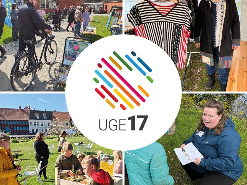 Billeder fra Verdensmålsugen 2023 og 2024. Uge 17 logo.