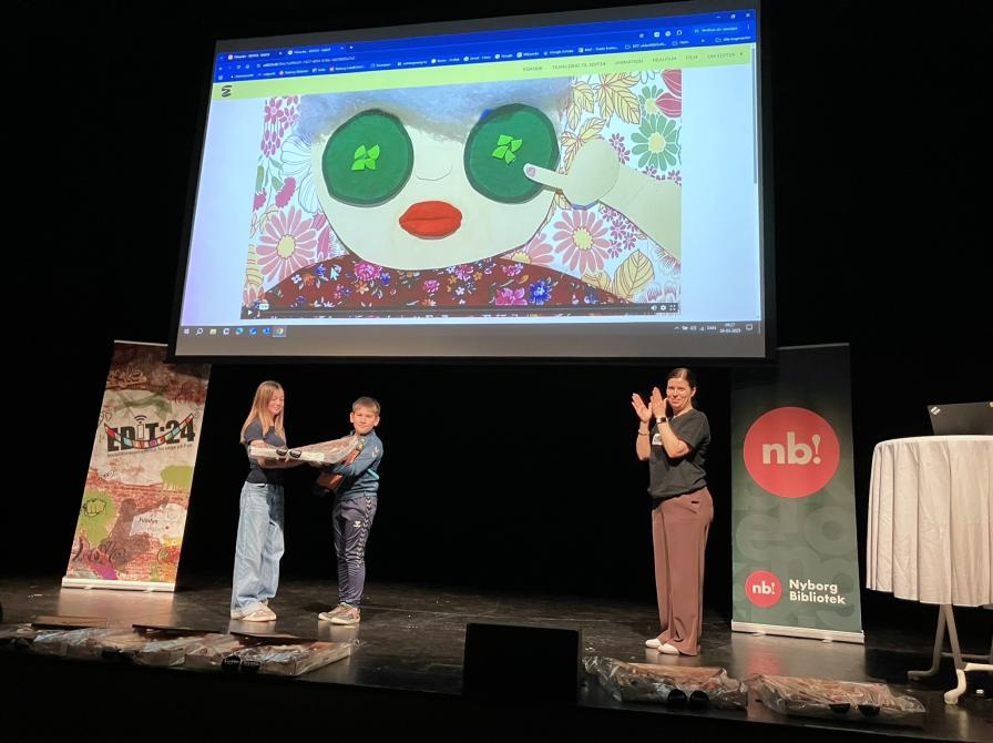 Vinderne for 4.-5. klasse: Sigurd og Emily fra 5.b Nyborg Private Realskole.